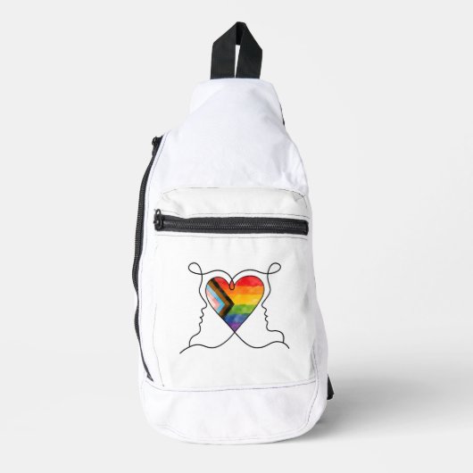 Sac À Bandoulière Progress Pride Heart Line Art (Recto)