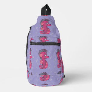 Sac À Bandoulière Punky Seahorse Hippocampe Rose Mignon