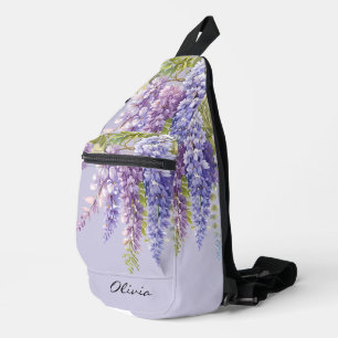 Sac À Bandoulière Purple lavande aquarelle glycine florale lilas