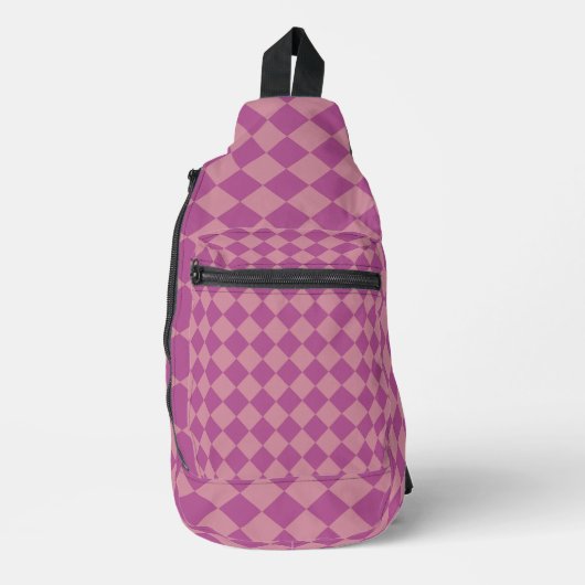 Sac À Bandoulière Purple Pink Checker Diamond Pattern (Recto)