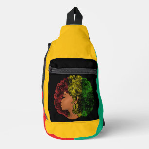 Sac À Bandoulière Rasta femme noire afro rouge jaune vert