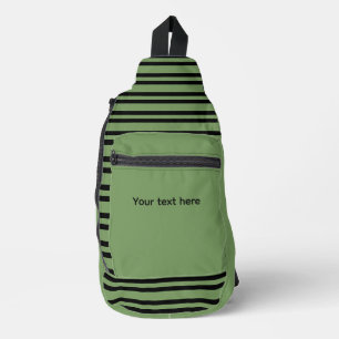 Sac À Bandoulière Rayures vertes et noires Motif personnalisable san