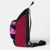 Sac À Bandoulière Red Autumn Maple Leaf Pattern on Black Background (Droite)