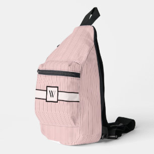 Sac À Bandoulière Rose avec rayures noires