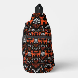 Sac À Bandoulière Rosemaling Norwegian Folk Art