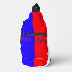 Sac À Bandoulière Rouge noir jour 4 juillet ajouter le texte simple