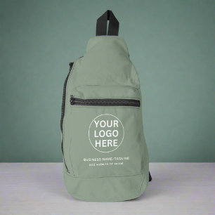 Sac À Bandoulière Sage Green Texte & Logo l Promotionnels Business