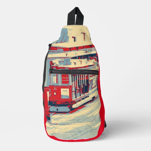 Sac À Bandoulière San Francisco bleu (Recto)