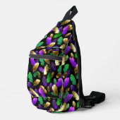 Sac À Bandoulière Seamless Pattern with Mardi Gras feathers (Coin droit)