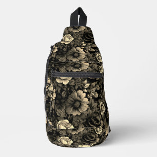 Sac À Bandoulière Sépia tonique Vintage Floral Print