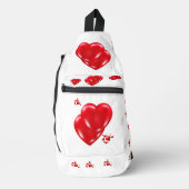 Sac À Bandoulière Simple coeur rouge sur Heureuse Sainte-Valentin bl (Recto)