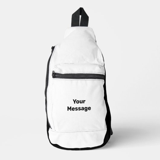 Sac À Bandoulière Simple Modèle de message blanc et noir (Recto)