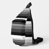 Sac À Bandoulière Sling Bag - Black White Grey Stripes (Coin droit)