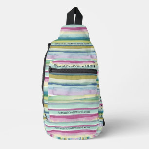 Sac à bandoulière Sling - Textes d'entreprise Aqua