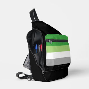 Sac À Bandoulière SlipperyJoe's Aromantic Pride Drapeau gay cadeaux