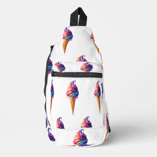 Sac À Bandoulière SlipperyJoe's vibrante crème glacée cone classique (Recto)