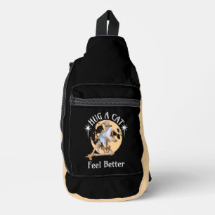 Sac À Bandoulière Squelette de chat câlin au clair de lune Confort H