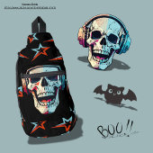 Sac À Bandoulière Stars modernes attrayants couleurs crâne noir