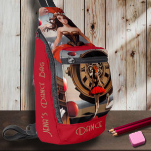 Sac À Bandoulière Steampunk Rouge Aquarelle Ballerina Sling Sag