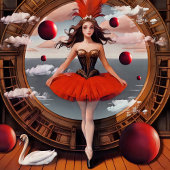 Sac À Bandoulière Steampunk Rouge Aquarelle Ballerina Sling Sag