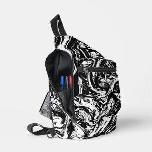 Sac À Bandoulière Style noir et Marbre blanc