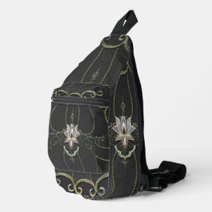 Sac À Bandoulière Superbe fleur de lotus élégante.