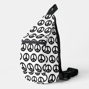 Sac À Bandoulière Symbole de Paix 3D Noir