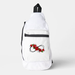 Sac À Bandoulière Symbole d'infini avec les roses rouges