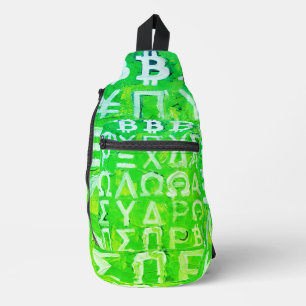 Sac À Bandoulière Symboles de Bitcoin (Bright Profit Green - 7)