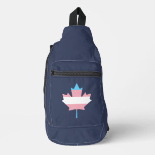 Sac À Bandoulière T-Shirt feuille d'érable fierté transgenre