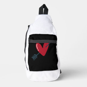 Sac À Bandoulière T-Shirt minimaliste Saint-Valentin Cœur avec Flèch