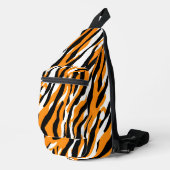 Sac À Bandoulière Tiger Gravure noire Orange motif en peau d'animal (Coin droit)