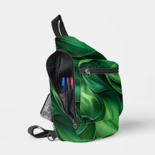 SAC À BANDOULIÈRE TOURBILLONS ABSTRAITS VERT CLAIR