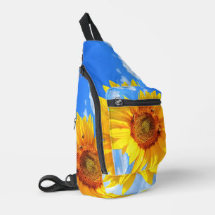 Sac À Bandoulière Tournesol et abeilles Ciel bleu