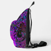 Sac À Bandoulière Trippy Black et Magenta Retro Liquid Swirl (Droite)