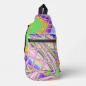 Sac À Bandoulière Trippy Super Vibrant Abstrait Digital Fractal Art (Recto)