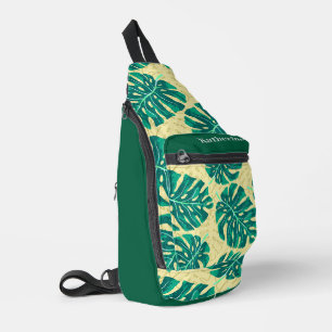 Sac À Bandoulière Tropical Palm Beige Hunter Vert