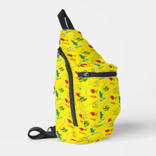 Sac À Bandoulière Un Poisson Deux Poissons Motif Jaune