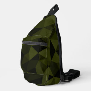 Sac À Bandoulière Vert foncé de l'armée noir motif de maille géométr