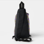 Sac à bandoulière vert mousse avec fleurs violette (Verso)