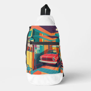 Sac À Bandoulière "Vibes de garage rétro"