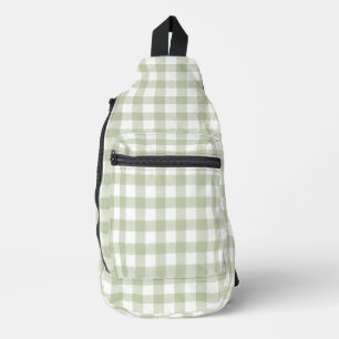 Sac À Bandoulière Vichy vert sauge tendance