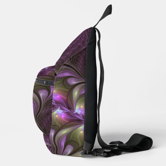 Sac À Bandoulière Violet Abstrait violet violet kaki fractal (Droite)