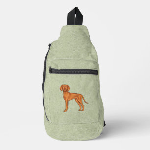 Sac À Bandoulière Vizsla Hongrois Chien Pointer Cartoon Mignon Vert