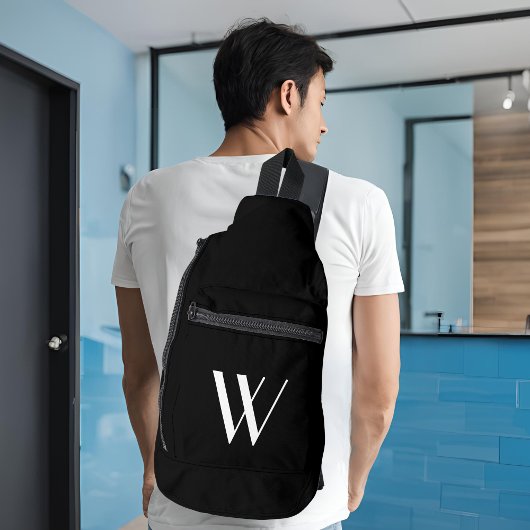 Sac À Bandoulière Votre monogramme en noir et blanc
