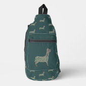 Sac À Bandoulière Warm Gold Gradient Paw Print Dog Silhouette Fabric (Recto)