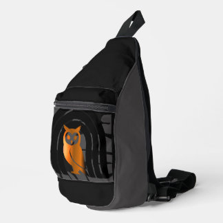 Sac À Bandoulière Whimsical Boho Owl & Tropical Monstera Leaf