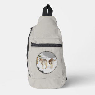 Sac À Bandoulière Wolves Winter Snow Painting Art original de la fau