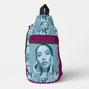 Sac À Bandoulière "Woman in Blue" Premium Canvas