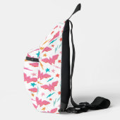 Sac À Bandoulière Wonder Woman Logo Rose et Motif Éclair (Droite)